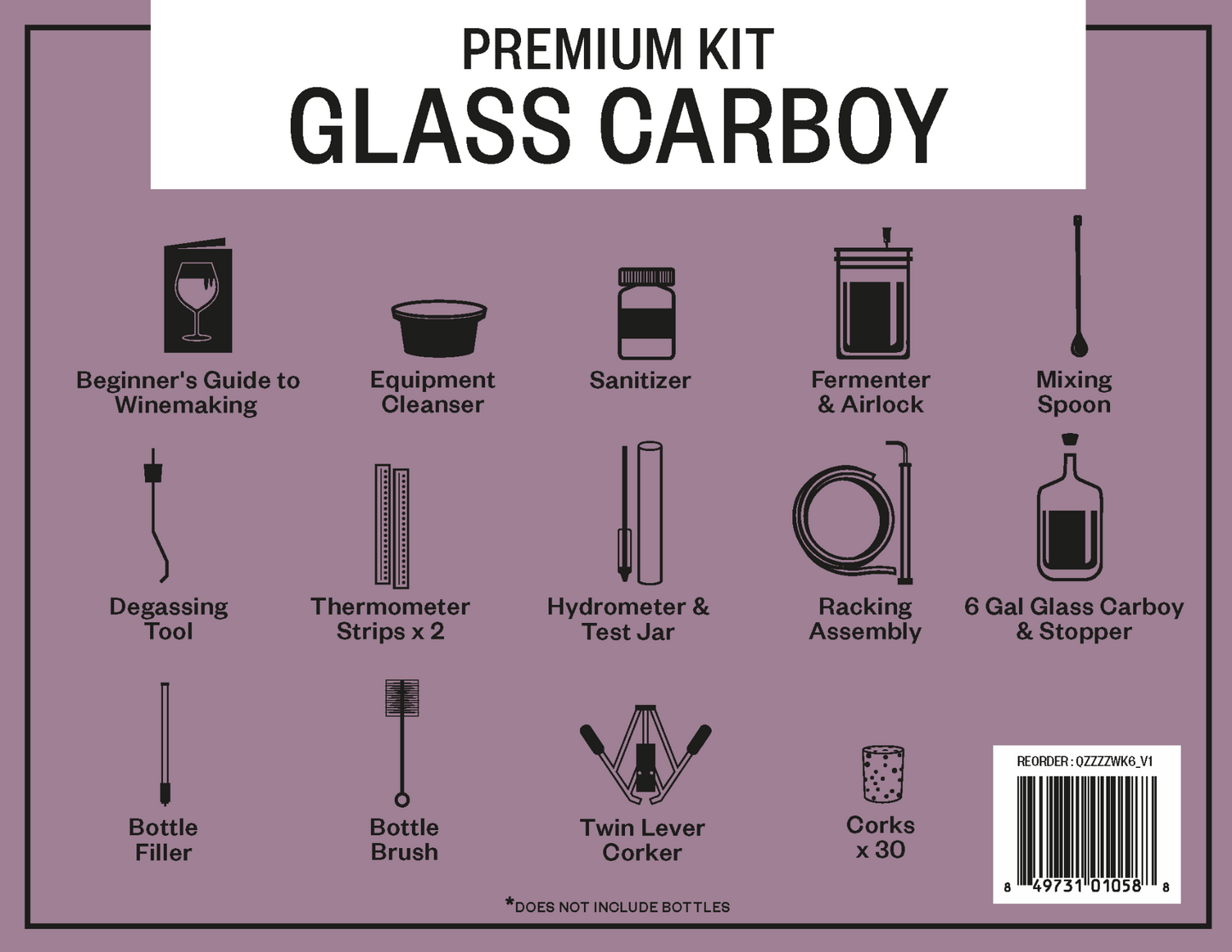 Handcraft Supplies Winemaking Starter Kit with Glass Carboy