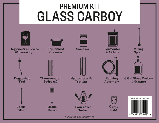 Handcraft Supplies Winemaking Starter Kit with Glass Carboy