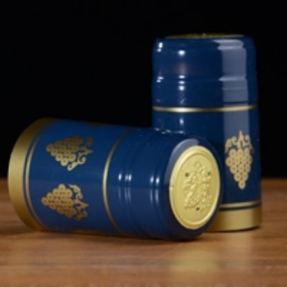 Blue with gold grapes wine capsule