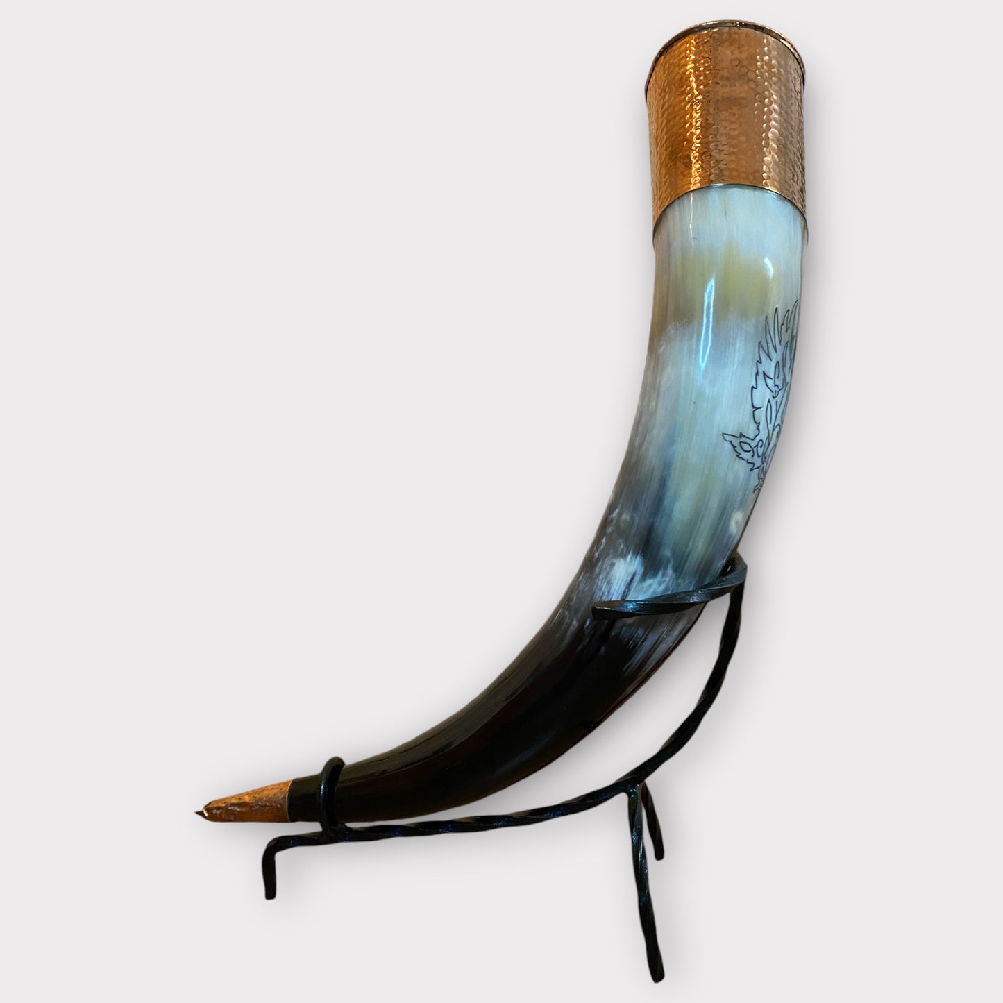 Viking Drinking Horn with Copper