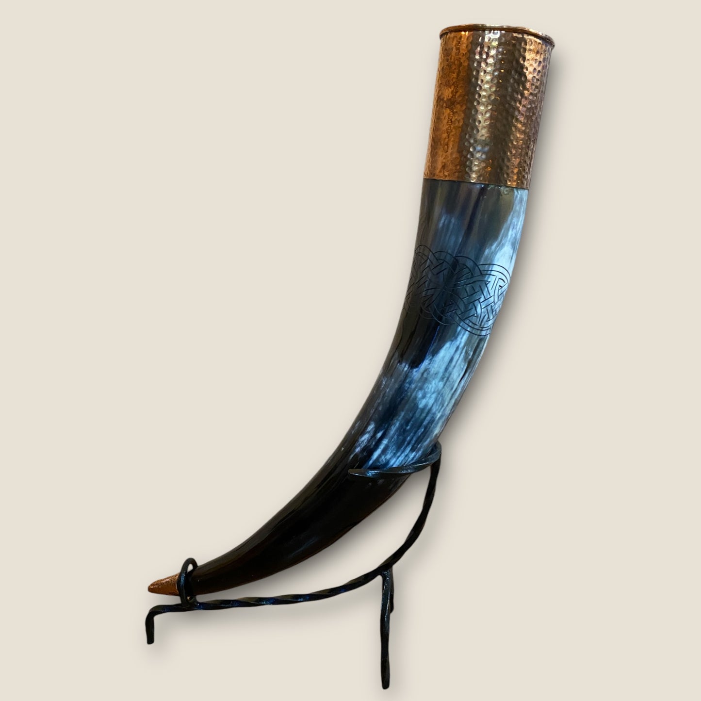 Viking Drinking Horn with Copper
