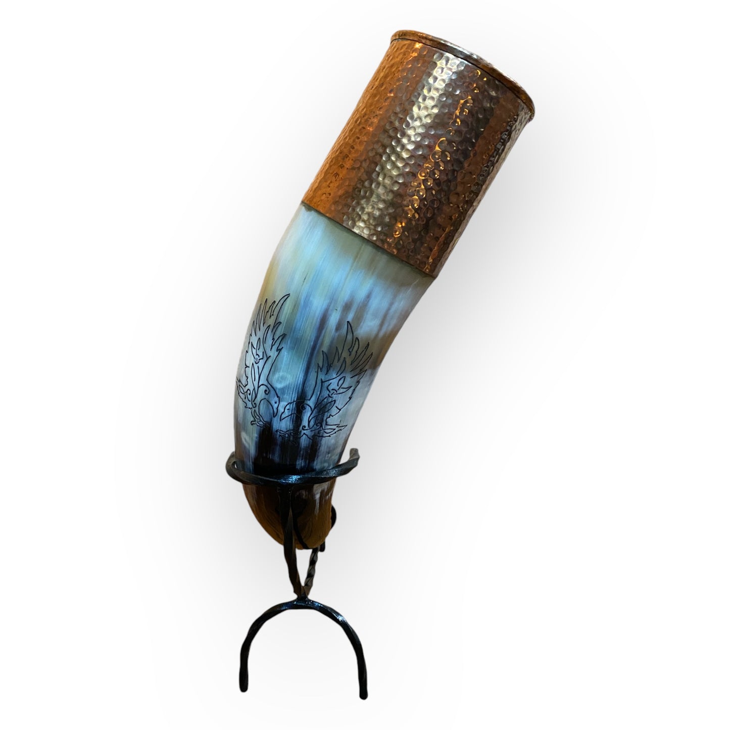 Viking Drinking Horn with Copper