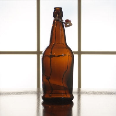 EZ Cap 1 liter Amber Flipper Bottles | Case of 12