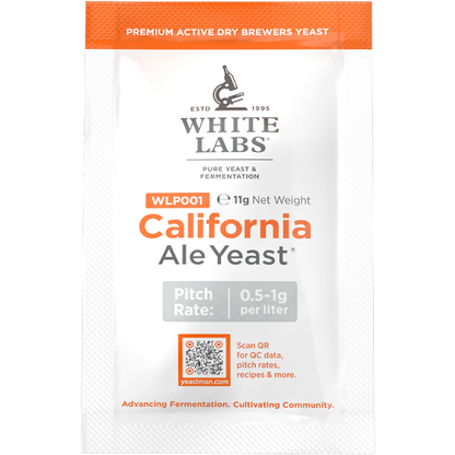 California Ale Yeast -  White Labs WLP001 - 11g