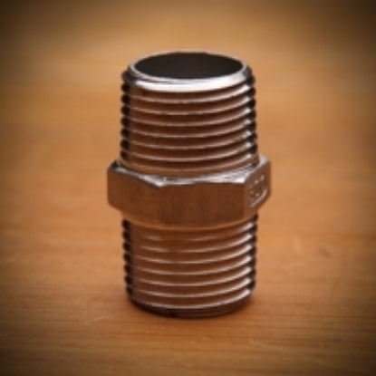 Stainless Steel Hex Nipple 0.5"