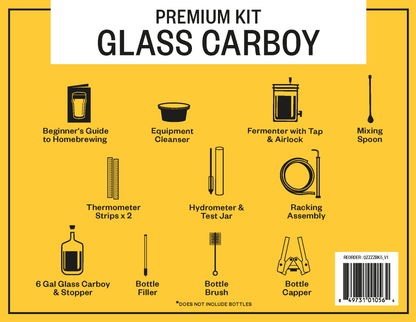 Handcraft Supplies Homebrewing Starter Kit with Glass Carboy