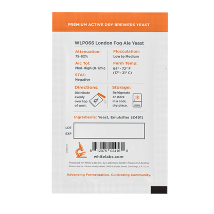 London Fog Ale Yeast -  White Labs WLP066 - 11g