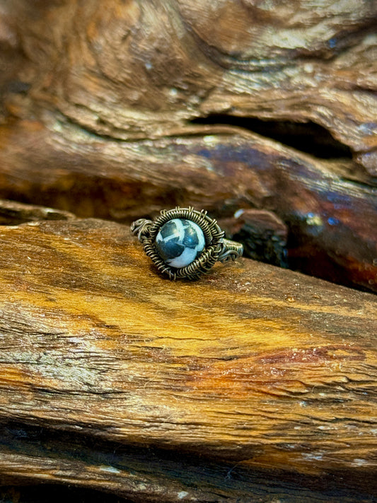 Ring (Zebra Stone - Fine Sterling Silver)