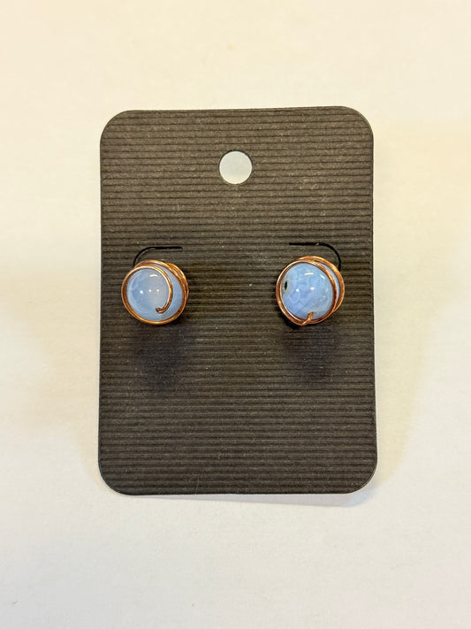Earrings (Blue Lace Agate)