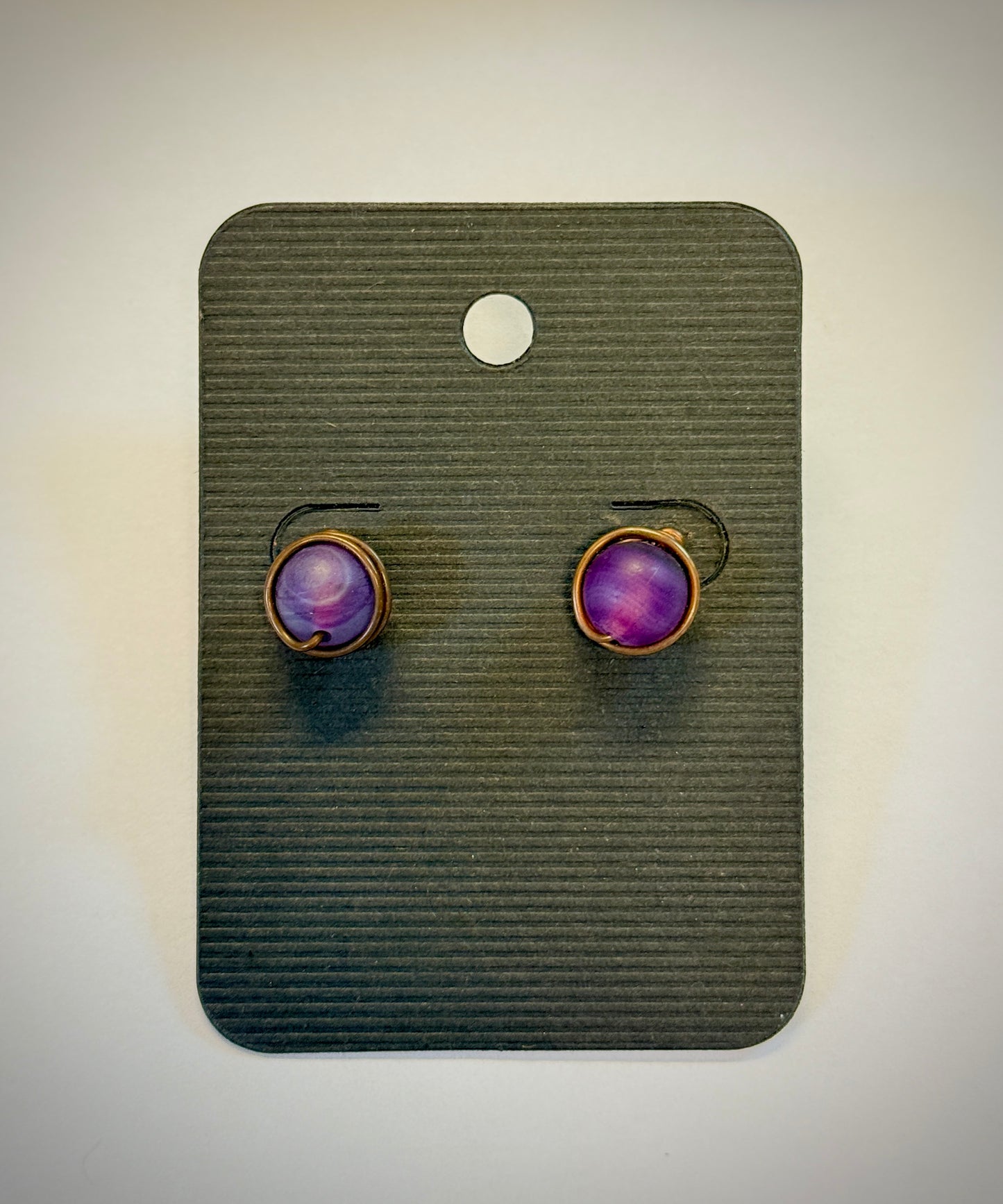 Earrings (Purple Banded Agate)