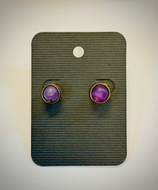 Earrings (Purple Banded Agate)