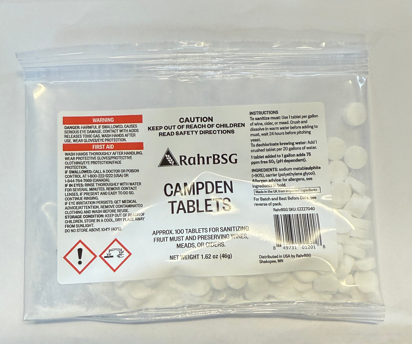 Campden Tablets - Sodium Metabisulfite - Approx 100-110